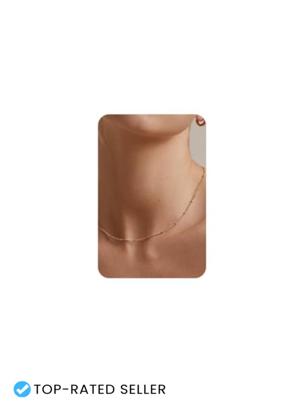 14K Gold Plated Satellite Chain Necklace for Women 925 Sterling Silver Clasp